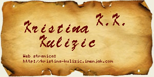 Kristina Kulizić vizit kartica